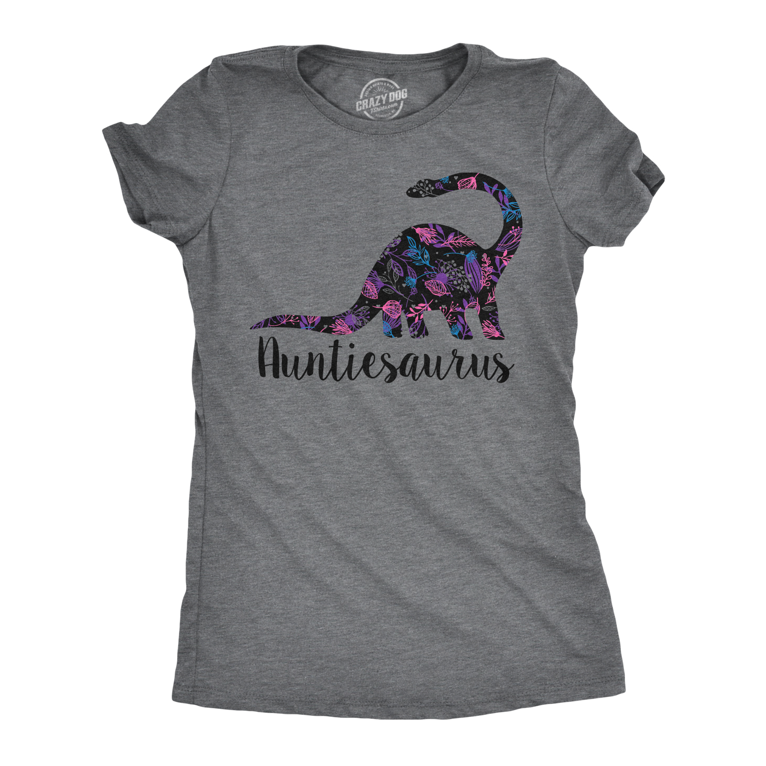 Womens Auntiesaurus T Shirt Funny Kids Gift for Aunt Cute Graphic Dinosaur Top Womens Graphic Tees - image 1 of 10