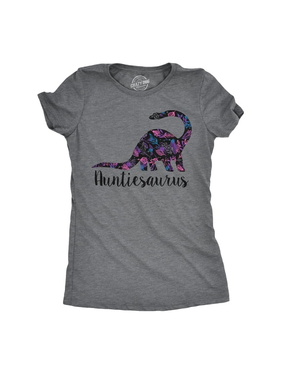 Womens Auntiesaurus T Shirt Funny Kids Gift for Aunt Cute Graphic Dinosaur Top Womens Graphic Tees