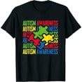 thumbnail image 1 of Womens Autism Awareness Boys Girls Puzzle Piece Autistic Kids T-Shirt Black 3X-Large, 1 of 5