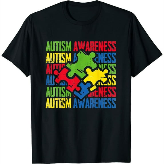 Womens Autism Awareness Boys Girls Puzzle Piece Autistic Kids T-Shirt Black X-Large