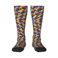 thumbnail image 1 of Womens Autism Awareness Puzzle Piece Knee High Socks Comfy Thermal Boot Long Socks, 1 of 7