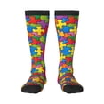 thumbnail image 1 of Womens Autism Awareness Puzzle Piece Pattern Knee High Socks Comfy Thermal Boot Long Socks, 1 of 7