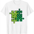 thumbnail image 1 of Womens Autism Awareness Puzzle St Patricks Day Baby Boys Girls Kids T-Shirt White Large, 1 of 5