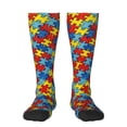 thumbnail image 1 of Womens Autism Awareness Puzzles Knee High Socks Comfy Thermal Boot Long Socks, 1 of 7