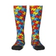 thumbnail image 1 of Womens Autism Awareness Puzzles Knee High Socks Comfy Thermal Boot Long Socks, 1 of 7