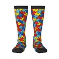 thumbnail image 1 of Womens Autism Awareness Puzzles Knee High Socks Comfy Thermal Boot Long Socks, 1 of 7