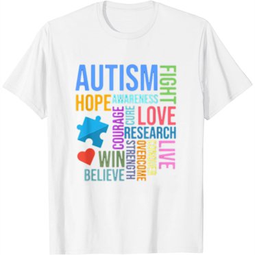 Autism Awareness Shirt Women Special Education Teacher T-shirt Inspirational Graphic Tee Casual Top, Accept Adapt Peace Sign Cute Outfit, - Canada