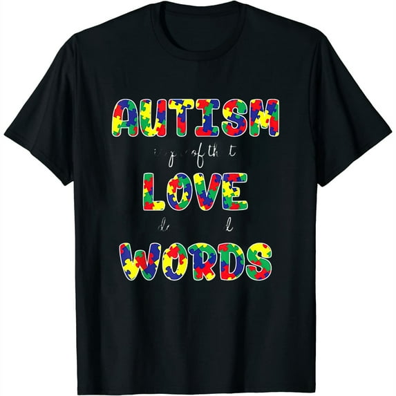 Womens Autism Is Proof That Love Doesn'T Need Words T-Shirt Black 3X-Large