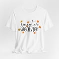 thumbnail image 1 of Womens Autumn Leaves Graphic Tee Fall T Shirt Tops Fashion cotton Short Sleeve Round Neck White S-5XL, 1 of 4