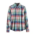 thumbnail image 1 of Womens'Autumn and Winter Fashion Plaid Jackets Plus Size Casual Tops Loose Turndown Collar Buttoned Sleeve Sanding Plaid Checkered Printed Blouses Up to 65% off!, 1 of 4