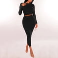thumbnail image 1 of Womens Autumn And Winter Fashion Set Waist Wrapped Wrapped Skirt Mid Length Skirt Two Piece Set Long Dress Women plus Size Womens Swimwear Pencil Skirt Suits for Women plus Size High Waist Skirt, 1 of 6