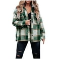 thumbnail image 1 of Womens'Autumn and Winter Fashion Plaid Jackets Plus Size Casual Pockets Printed Long Sleeve Tops Jacket Plaid Coat Up to 65% off!, 1 of 6