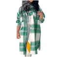 thumbnail image 1 of Womens'Autumn and Winter Fashion Plaid Jackets Plus Size Turn Down Collar Long Sleeve Casual Coat Cardigan Blouse, 1 of 6