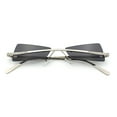 thumbnail image 1 of Womens Avant Garde Jewel Rhinestone Cross Bar Metal Rimless Rectangle Sunglasses Silver - Black, 1 of 7