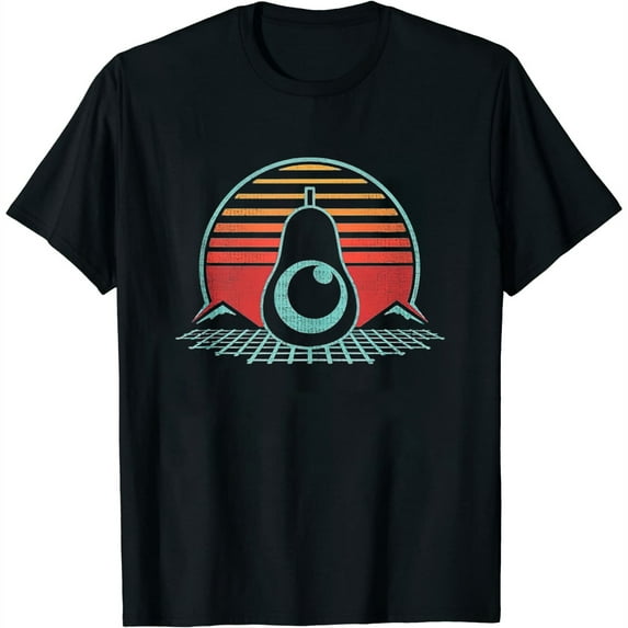 Womens Avocado Fruit Retro Vintage 80S Style Gift T Shirt Black X-Large