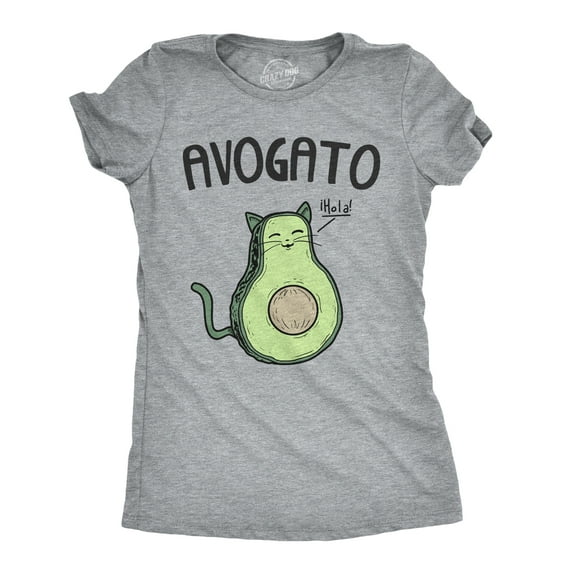Womens Avogato Funny T shirt Avocado Cat Cute Face Graphic Novelty Tee for Girls Womens Graphic Tees