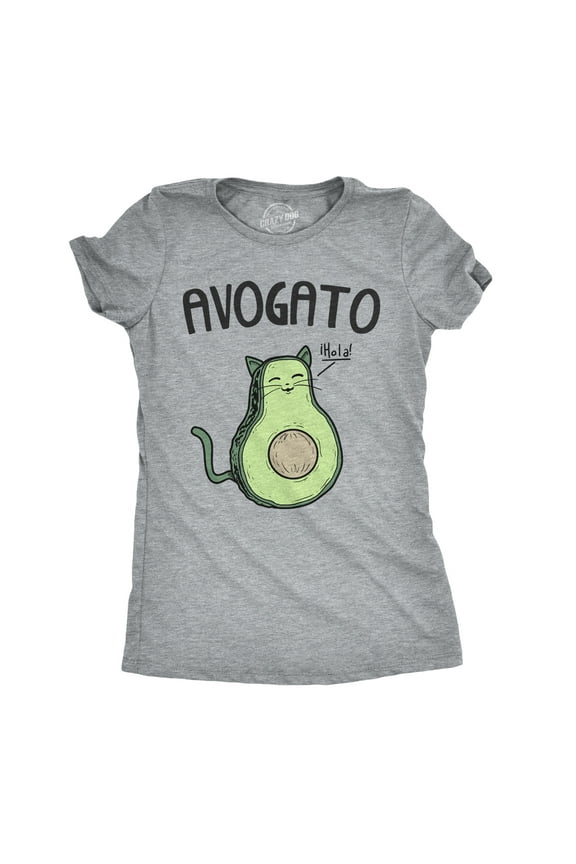 Womens Avogato Funny T shirt Avocado Cat Cute Face Graphic Novelty Tee for Girls Womens Graphic Tees