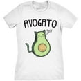 thumbnail image 1 of Womens Avogato Funny T shirt Avocado Cat Cute Face Graphic Novelty Tee for Girls Womens Graphic Tees, 1 of 8