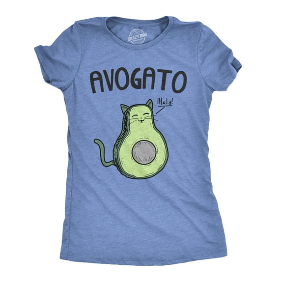 Womens Avogato Funny T shirt Avocado Cat Cute Face Graphic Novelty Tee for Girls Womens Graphic Tees