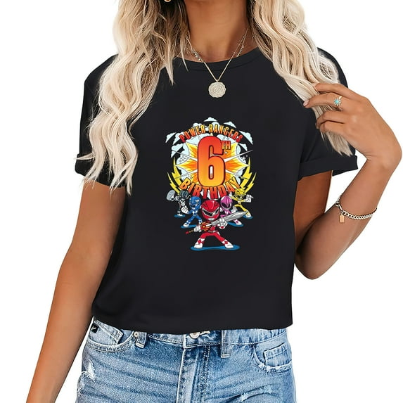 Womens Awesome 6Th Birthday Mini Action Shot T-Shirt Black