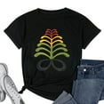 thumbnail image 1 of Womens Aya Adinkra Fern in Pan African colors T-Shirt Black Small, 1 of 5