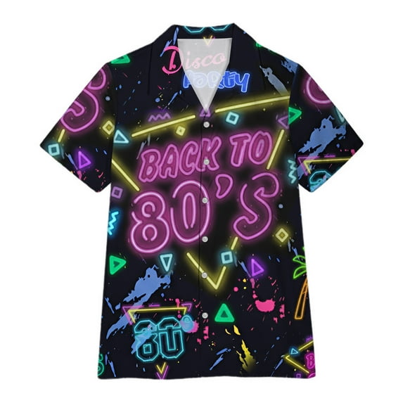 Womens Back to 80's Short Sleeve Shirts Business Button Down Lapel Collared Dressy Casual Work Blouses Spring Tops