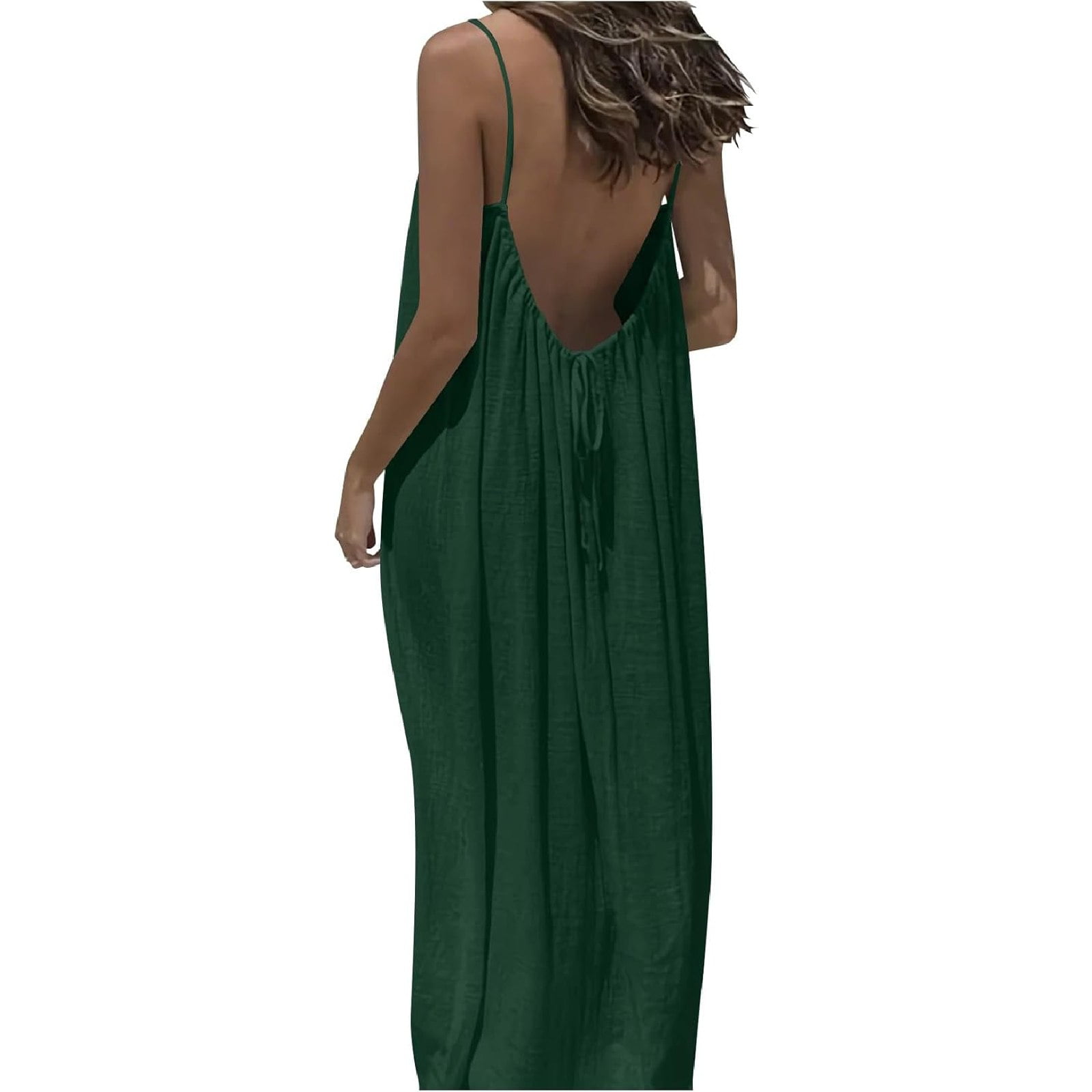 slim fit dress slacks Zapaka Women Light Green Bridesmaid Dress with Lace Up Back A Line Halter Backless Long Wedding Guest Dress, Light Green / US16W