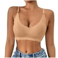 thumbnail image 1 of Womens Backless Everyday Bras, V Neck Bra Padded Seamless Adjustable Straps Bralettes Everyday Basic Sleeping Bras S-2XL, 1 of 5
