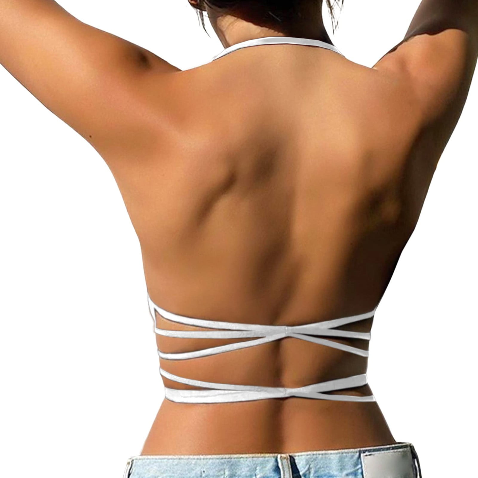 New Sexy Backless MID Support Fitness Wear Top Wirefree Padded