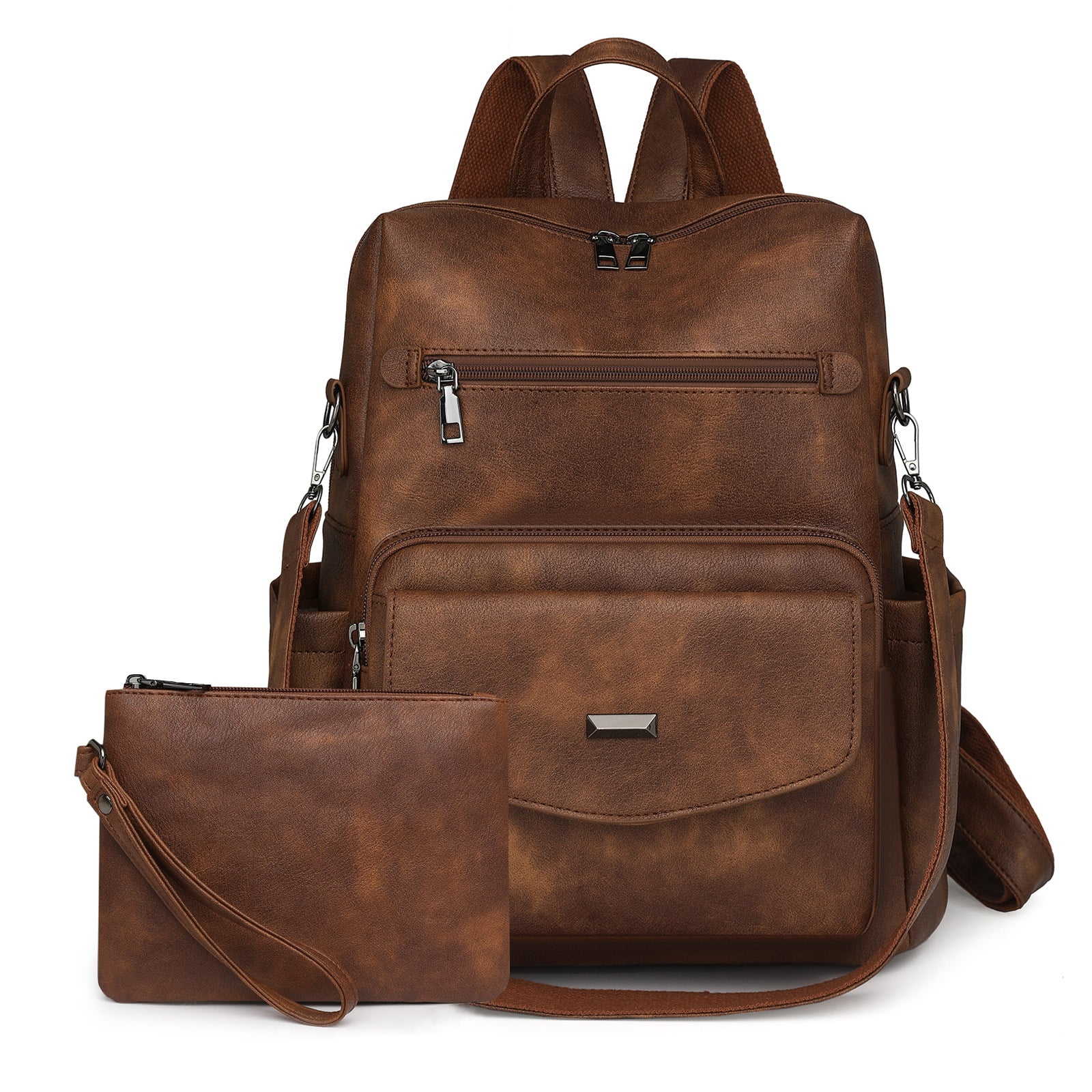 Fashion Anti-Theft PU Leather Travel Backpack Purse for Women Large Satchel CLUCI Womens Backpack Purse Leather Anti-theft Large Fashion  main image 3
