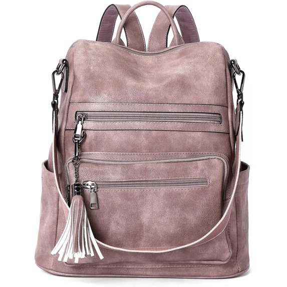 Womens Backpack Purse Vegan Leather Large Travel Backpack College Shoulder Bag with Tassel