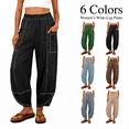 thumbnail image 1 of Womens Baggy Barrel Pants Wide Leg Casual Drawstring Sweatpants with Pockets, 1 of 8