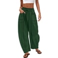 thumbnail image 1 of Womens Baggy Barrel Pants Wide Leg Lounge Drawstring Sweatpants with Pockets, 1 of 8