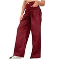 thumbnail image 1 of Womens Baggy Cargo Pants High Waist Straight Wide Leg Jogger Casual Sporty Workout Trousers with Pockets Streetwear, 1 of 8