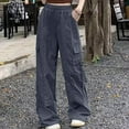 thumbnail image 1 of Womens Baggy Cargo Pants Streetwear Hop Joggers Sweatpants Drawstring Casual Loose Wide Leg Trousers Womens Work Clothes Business Casual Pants Cropped Pants for Women Casual Floral Casual Pants Set, 1 of 6