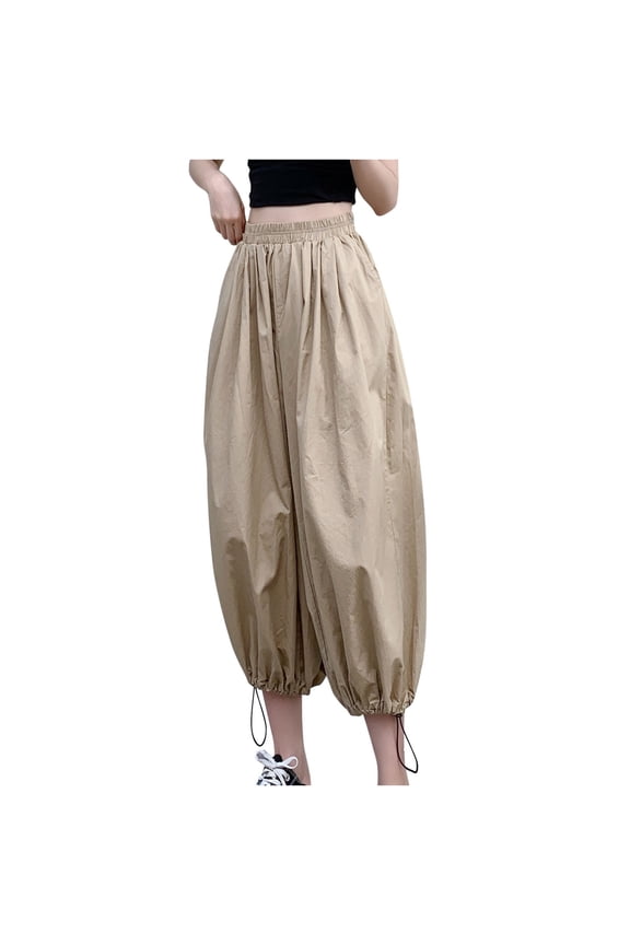 Womens Baggy Harem Capri Pants Loose Fit Workout Jogger Track Pants Casual Wide Leg Hippie Boho Gypsy Yoga Beach Pant