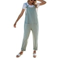 thumbnail image 1 of Womens Baggy Loose Bib Overalls Square Neck Adjustable Strap Rompers Jumpsuits Harem Pants, Light Blue, X-Large, 1 of 5