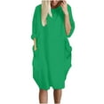 thumbnail image 1 of Womens Baggy Midi Dress Pullover Summer Casual Loose Fit Dresses for Women Crew Neck Plus Size Dress with Pockets (5X-Large, Mint Green), 1 of 4