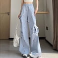 thumbnail image 1 of Womens Baggy Sweatpants Valentines Bow Print Trendy Relaxed Fit Athletic Pants Sport Pants With Pocket Blue M, 1 of 8