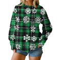 thumbnail image 1 of Womens Baggy Sweatshirts Christmas Clothes Printed Crewneck Pullover Long Sleeve Graphic Sweater Tops (S, Army Green), 1 of 7