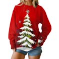 thumbnail image 1 of Womens Baggy Sweatshirts Christmas Clothes Printed Crewneck Pullover Long Sleeve Graphic Sweater Tops (S, Red #D), 1 of 7