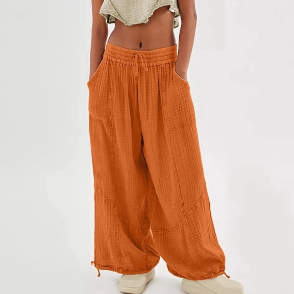 Womens Baggy Utility Pants Summer High Waisted Wide Leg Cargo Pants With Pockets Beach Pants for Women Casual Women Line Pants Summer Pant Suits for Women Casual Pinstripe Pants Women Casual Womens