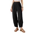 thumbnail image 1 of Womens Baggy Wide Leg Pants Casual Elastic Waisted Palazzo Harem Pants with Pockets Black XL, 1 of 9