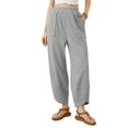 thumbnail image 1 of Womens Baggy Wide Leg Pants Casual Elastic Waisted Palazzo Harem Pants with Pockets Light Grey XL, 1 of 9