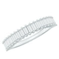 thumbnail image 1 of Rosec Jewels Baguette Moissanite Half Eternity Band - D-VS1 Quality Moissanite Anniversary Ring for Women, 14K White Gold, US 12.00, 1 of 8