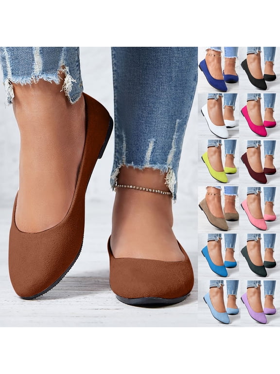 Womens Ballerina Ballet Flats Shoes ,Fashion Women Casual Flat Office Shoes Wide Width Fit Pointy Toe Comfy Shoes,Ballet Flats Pumps Low Wedge Dolly Shoes