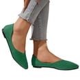 thumbnail image 1 of Womens Ballet Flat Shoes Pointed Toe Slip on Casual Dressy Shoes Solid Color Suede Comfy Arch Support Orthopedic Walking Shoes Green Size 6, 1 of 6
