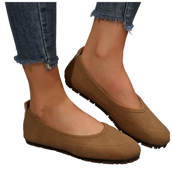 Womens Ballet Flats 2025 Fall Fashion Non Slip Work Shoes Soft Comfortable Casual Slip-On Walking Loafers