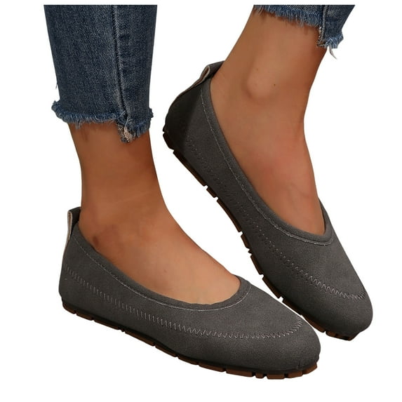 Womens Ballet Flats 2025 Fall Fashion Non Slip Work Shoes Soft Comfortable Casual Slip-On Walking Loafers