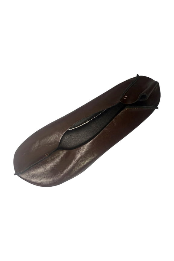 Womens Ballet Flats - Brown Foldable Comfort Flats for Women, Square Toe Non-Slip Shoes for Work, Travel & Office,Size 7
